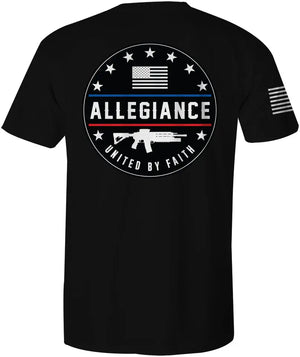 Back of Combat Back Hit Tee in black featuring large Combat logo graphic