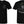 Side-by-side view of the black Last Out Tee showing the small front chest graphic and large back logo design with American flag sleeve print