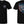 Flat lay of Don't Tread Shield Tee in black showing full front and back design with patriotic sleeve detail